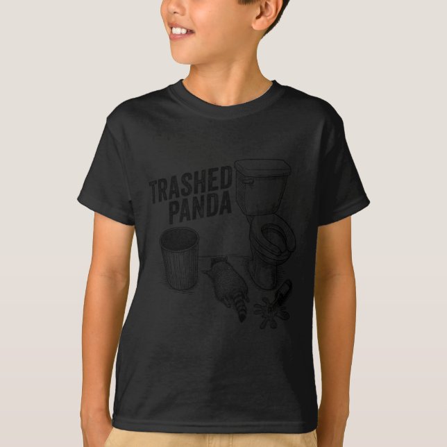 Camiseta Trashed Panda, Funny Drunk Raccoon, Trash Panda Hu (Frente)