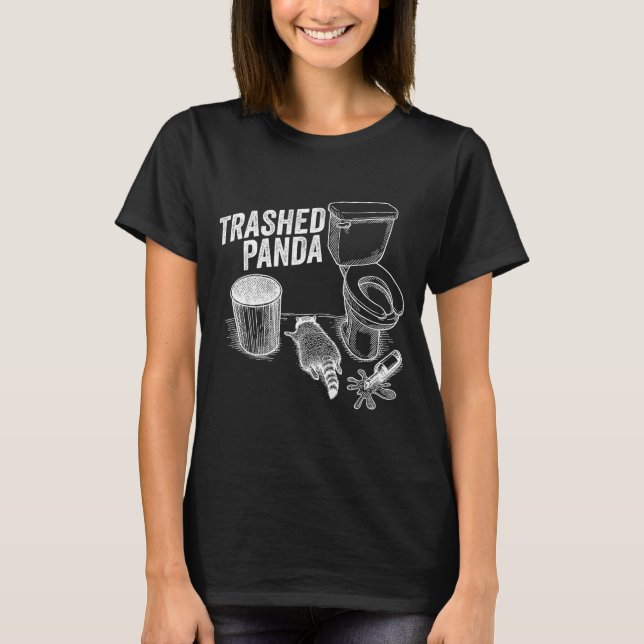 Camiseta Trashed Panda Funny Drunk Racoon  (Frente)