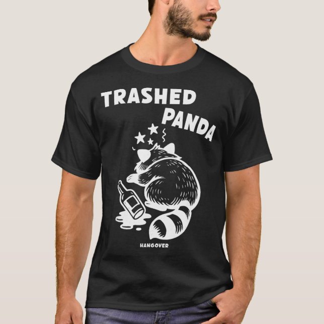 Camiseta Trashed Panda Hangover Social Media Crazy Drunk Ra (Frente)