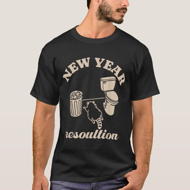Camiseta Trashed Panda New Year Resolution Funny Drunk Racc (Frente)
