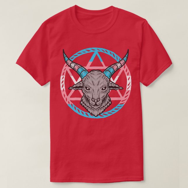 Camiseta Trasngender do Gótico Pentagrama LGBT  (Frente do Design)