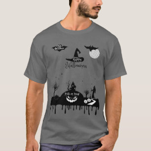 Camiseta Tratamento de Decoração de Halloween ou Monstro de