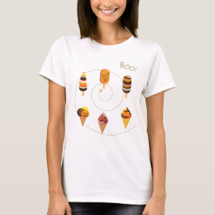 Camiseta Tratamento de decoração de Halloween ou Sorvete 