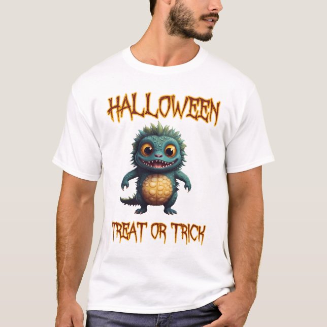 Camiseta Tratamento de Halloween ou Truque (Frente)