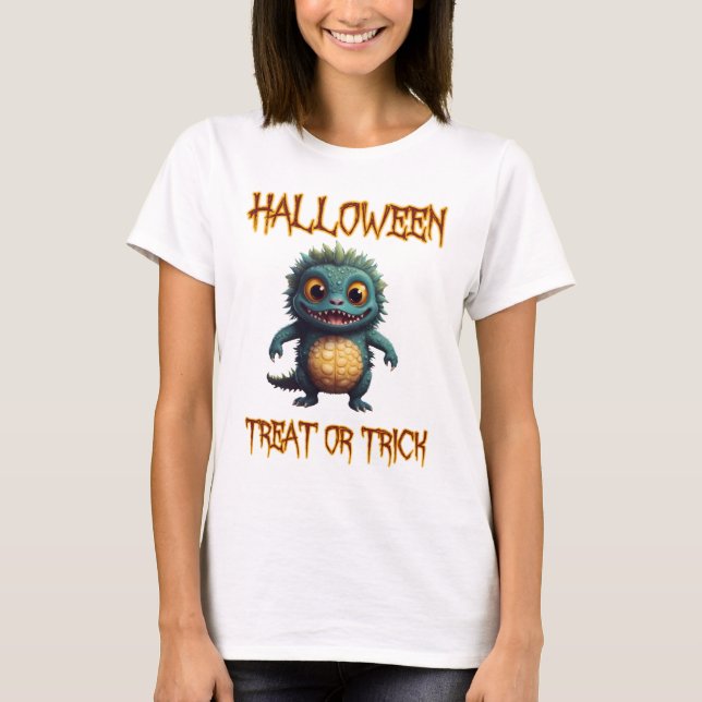 Camiseta Tratamento de Halloween ou Truque (Frente)