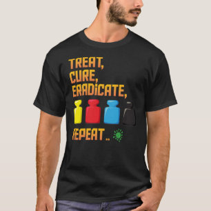 Camiseta Tratamento Pandêmico, Cura, Erradicação, Repetir J