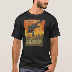 Camiseta Trate o em áspero juntam-se ao corpo do tanque do