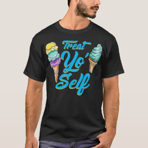 Camiseta Trate seu Sorvete de Verão de amor autoengraçado