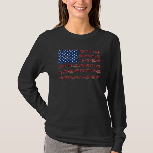 Camiseta Trator American Flag Farmer (Frente)