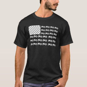 Camiseta Trator americano Flag Funny Farmer Rancher Gif