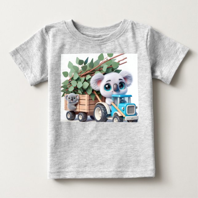 Camiseta Trator azul claro com Koala (Frente)