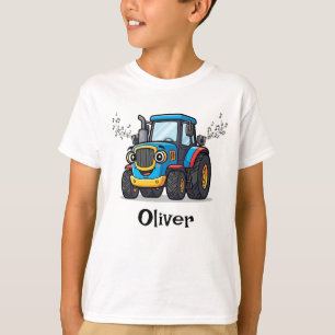 Camiseta Trator Azul Musical Fofo Cantando