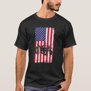 Camiseta Trator Bandeira EUA Celeiro Colheita Fazenda Celei
