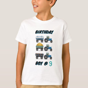 Camiseta Trator Birthday Boy às 9