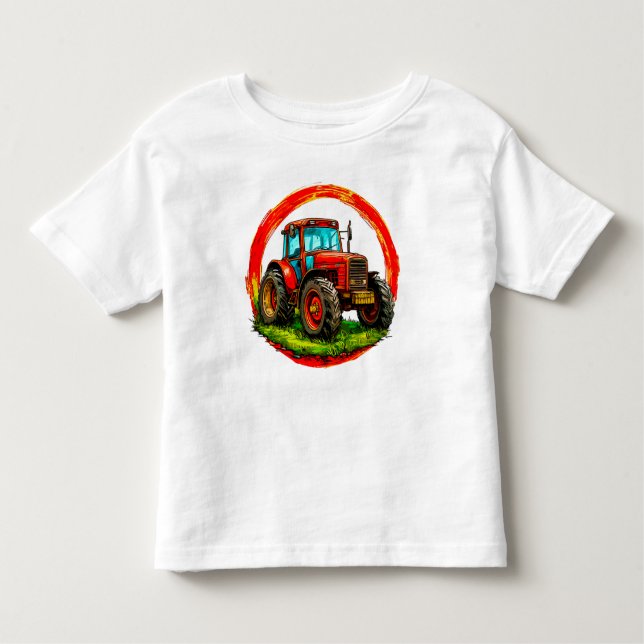 Camiseta Trator de brinquedos para crianças (Frente)
