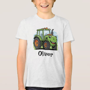 Camiseta Trator de Dinossauro Fofo para Crianças