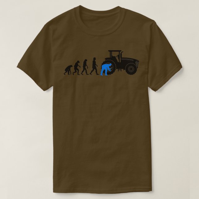 Camiseta Trator De Evolução Mecânica Das Máquinas Agrícolas (Frente do Design)