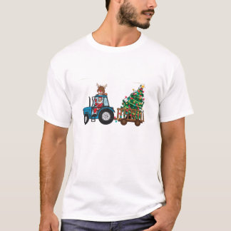 Camiseta Trator de Fazenda de Natal Xmas