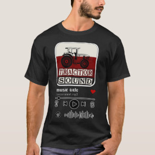 Camiseta trator de som mp3 no player de música 