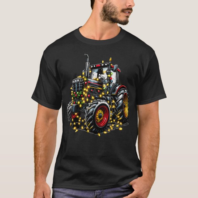 Camiseta Trator Decorado Com Luzes de Fadas (Frente)