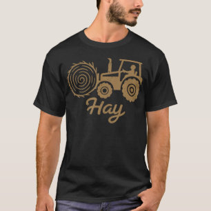 Camiseta Trator Fazenda de Feno Agricultor Campo