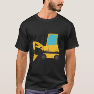 Camiseta Trator Laranja de Construção de Pequeno Trabalhado