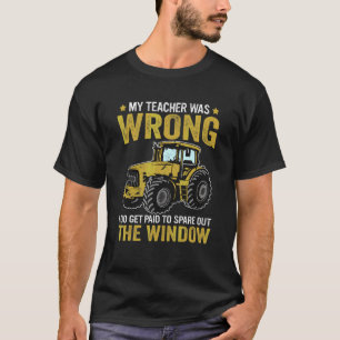 Camiseta Trator Meu Professor Estava Errado Farmer Trator