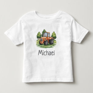 Camiseta Trator Nome Personalizado Fazenda Aquarela