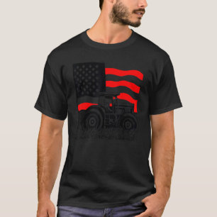 Camiseta Trator patriótico venenoso em uma bandeira fazenda