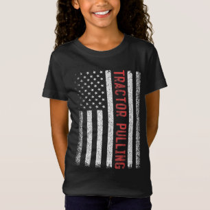 Camiseta Trator Pulling American Flag 4 de julho Legal Nov