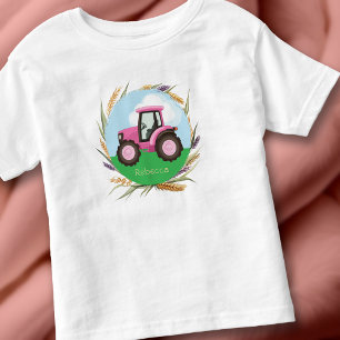 Camiseta Trator Rosa Meninas Bonitas Personalizado