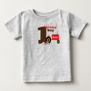Camiseta trator-tema antigo da fazenda do primeiro primeiro