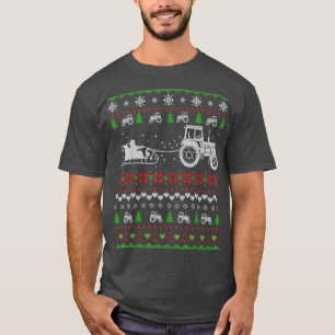 Camiseta Trator Ugly Christmas Sweater presente Papais noei