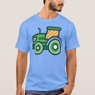 Camiseta Trator Verde - Arte Vetorial de Veículo Agrícola F