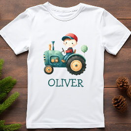 Camiseta Trator verde-bonito para rapazes personalizado