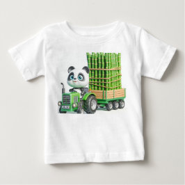 Camiseta Trator Verde com Panda e Bambu