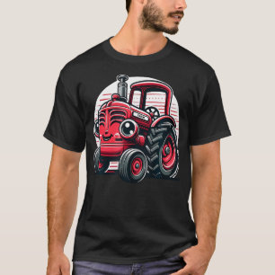 Camiseta Trator Vermelho Pequeno Para