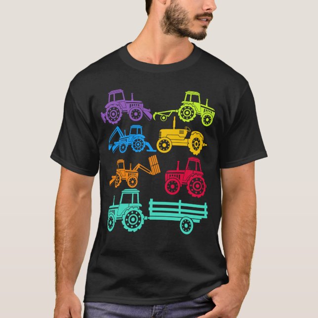Camiseta Tratores Coloridos Máquinas Agrícolas (Frente)