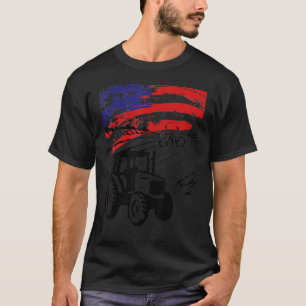 Camiseta Tratores de Agricultura Usa Bandeira Tratores de F
