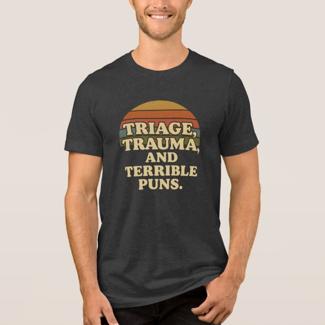 Camiseta Trauma de triagem e trocadilhos terríveis são humo (Frente)