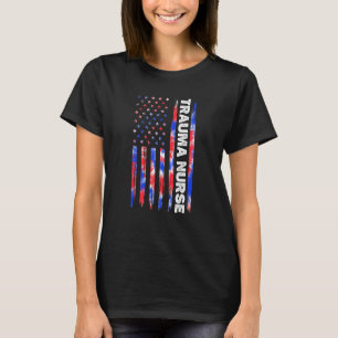 Camiseta Trauma Enfermeira Enfermeira Tie Dye Bandeira Amer