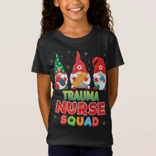 Camiseta Trauma Enfermeira Esquadrão Gnomos de Natal Feio-S