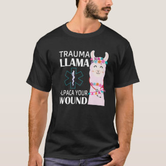Camiseta Trauma Llama Alpaca Sua Enfermeira EMS Presente