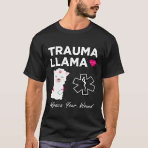 Camiseta TRAUMA LLAMA Alpaca Sua Ferida Engraçada Enfermei