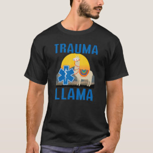 Camiseta Trauma Llama Aniversário Homens Mulheres Crianças