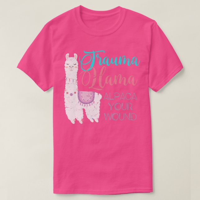 Camiseta Trauma Llama Nurse (Frente do Design)