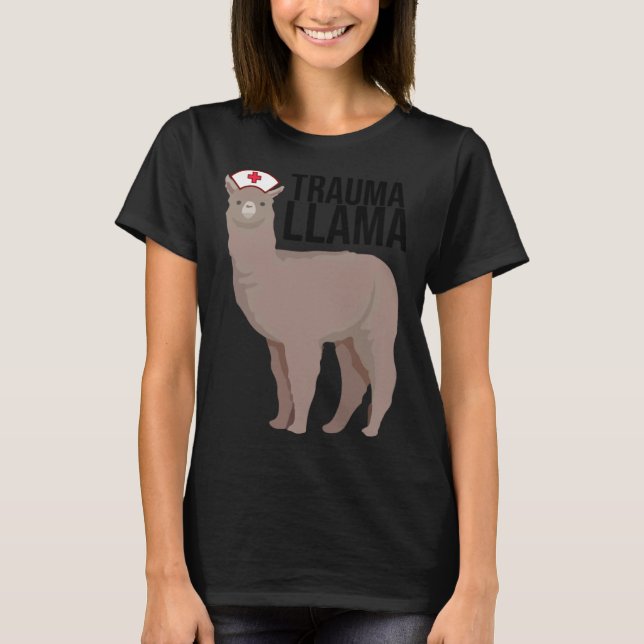 Camiseta Trauma Llama   Nurse Alpaca Llama (Frente)