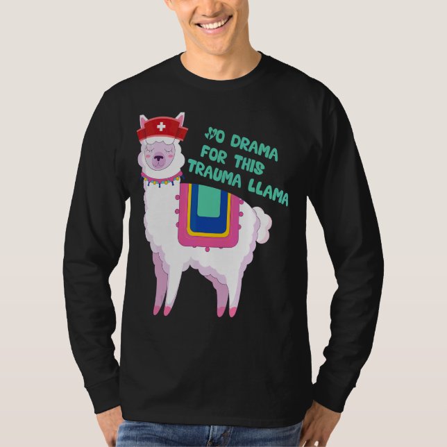 Camiseta Trauma Llama Para Enfermeiras (Frente)