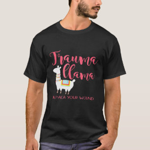 Camiseta Trauma Llama Trauma Enfermeira Rn Alpaca Pun
