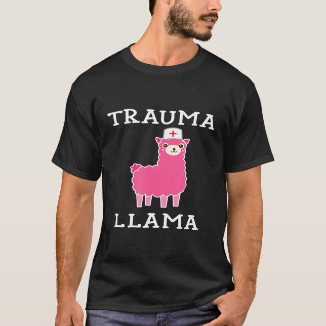 Camiseta Trauma Llama Uma Mulher Cuta Médica MD Funny Ph (Frente)